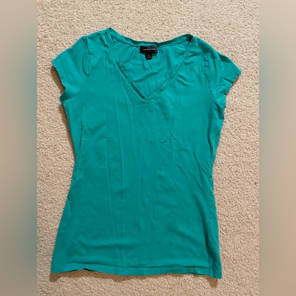 NWOT The Limited Aqua Teal V-neck T-shirt XS - Picture 2 of 10